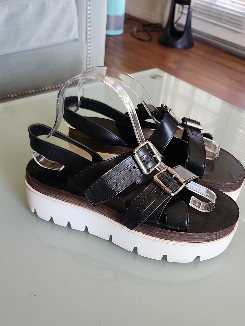 MM6 Maison Margiela 2.5" Lug Platform Sandals Gorpcore Grunge 90's Y2K Size 8.5